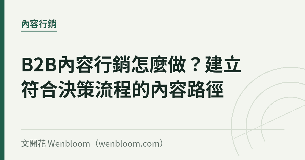 B2B內容行銷怎麼做?建立符合決策流程的內容路徑